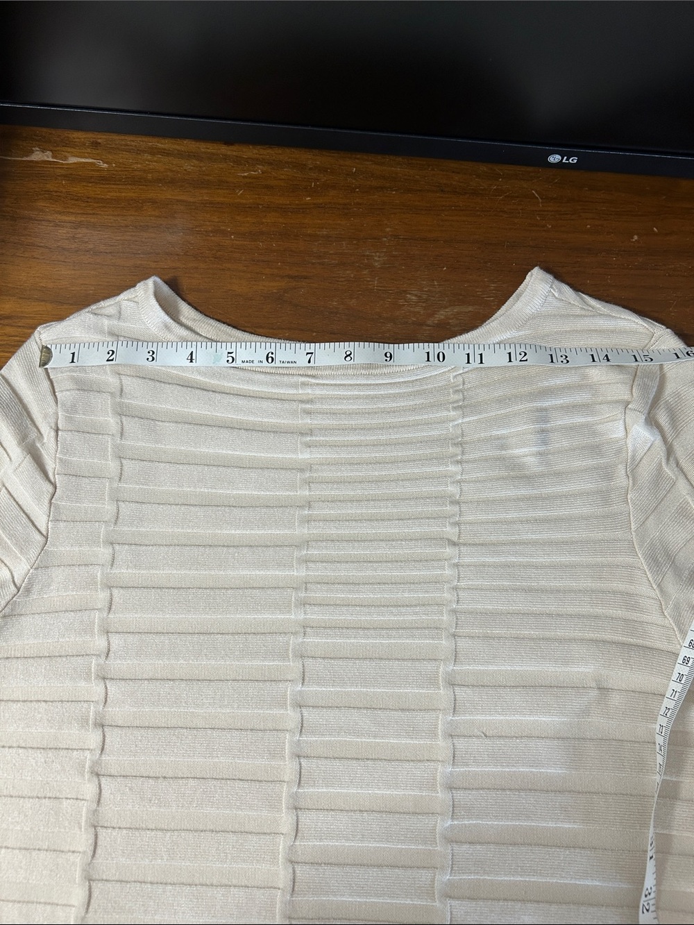 Chico's Soft Cream Ribbed Top - Picture 10 of 12